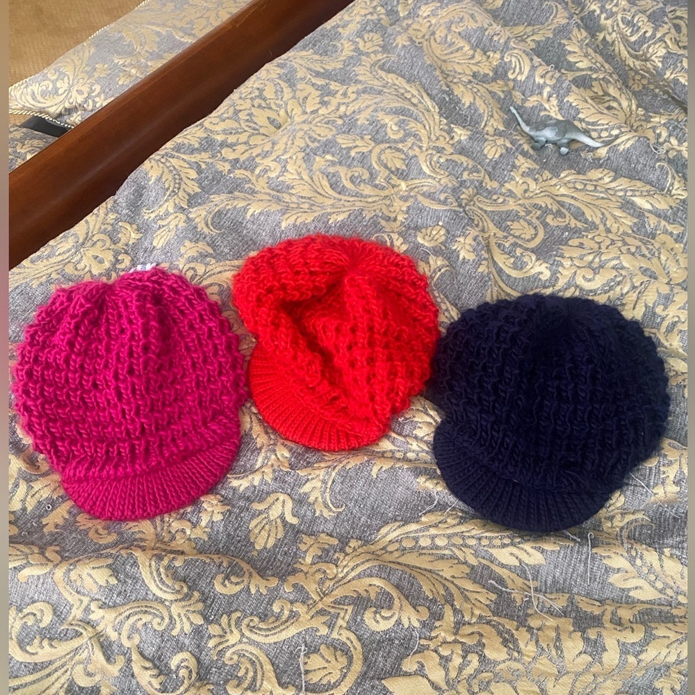 Old Navy crochet blue Beanie hat one size fits all